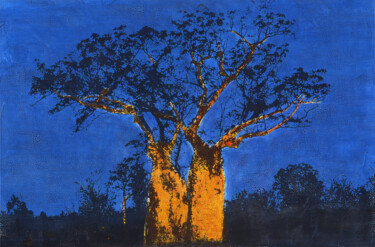 「Baobabs Australie」というタイトルの絵画 Stéphane Korbによって, オリジナルのアートワーク, オイル