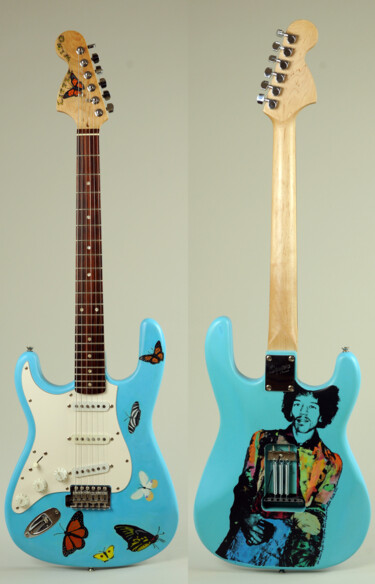 Peinture intitulée "fender Jimi Hendrix" par Stéphane Korb, Œuvre d'art originale, Acrylique