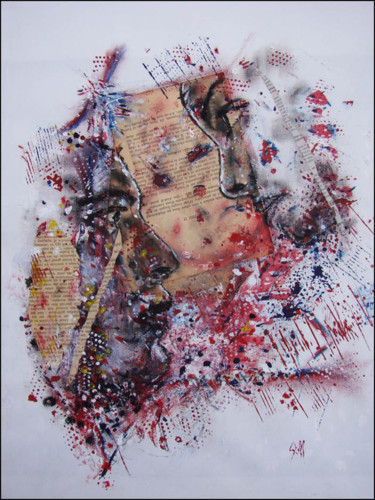 Painting titled "Facile, face elle" by Stéphane Le Gars (Steff), Original Artwork, Acrylic