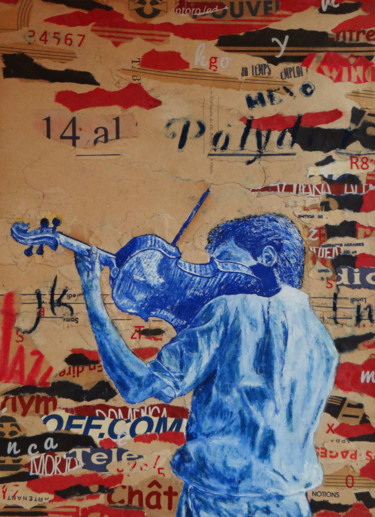 Peinture intitulée "New violoniste" par Stéphane Le Gars (Steff), Œuvre d'art originale, Acrylique