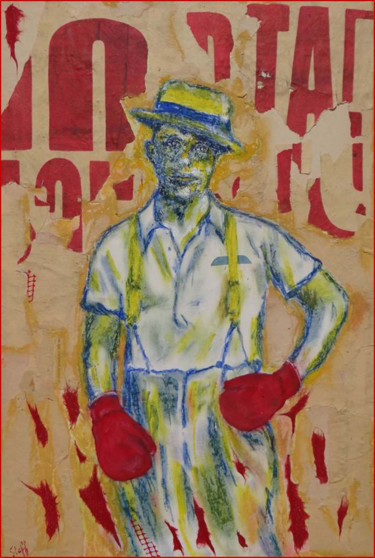 Peinture intitulée "Le boxeur" par Stéphane Le Gars (Steff), Œuvre d'art originale, Acrylique