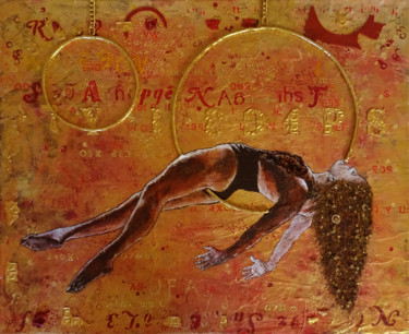 Peinture intitulée "Cerceaux d'or" par Stéphane Le Gars (Steff), Œuvre d'art originale, Acrylique