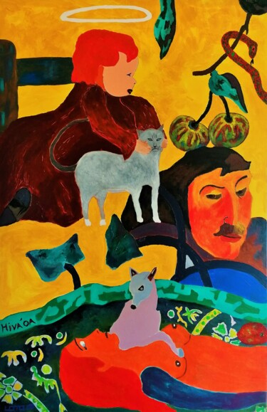 Картина под названием "Les reves de Caroli…" - Stéphane Lotodé, Подлинное произведение искусства, Акрил Установлен на Деревя…
