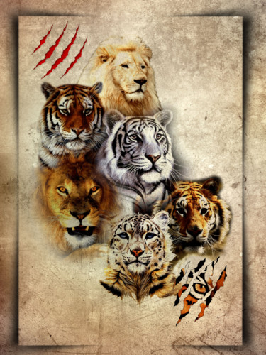 Digital Arts titled "Wildcats" by Stéphane Mounier, Original Artwork, Photo Montage