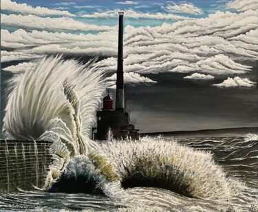 Peinture intitulée "La digue Nord au Ha…" par Stéphane Mouton, Œuvre d'art originale, Acrylique