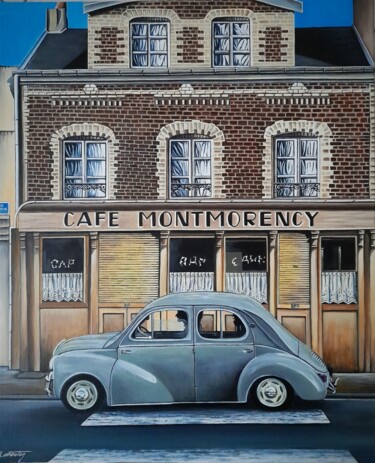 Pintura intitulada "Le café Montmorency" por Stéphane Mouton, Obras de arte originais, Acrílico