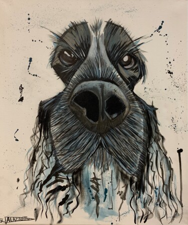 Картина под названием "Bouboule(chien,dogs…" - Stéphane Palazzotto, Подлинное произведение искусства, Акрил