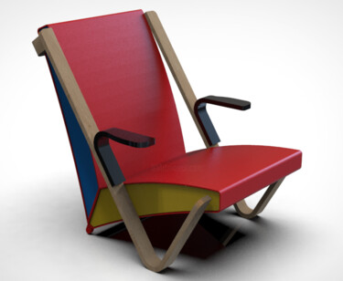 Design intitolato "Fauteuil canard" da Stéphane Palazzotto, Opera d'arte originale, Mobili