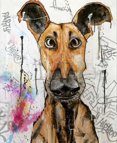 Digital Arts titled "Dog street(chien ma…" by Stéphane Palazzotto, Original Artwork, Photo Montage