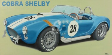 Painting titled "AC Cobra Shelby" by Stephane Paturel, Original Artwork, Oil