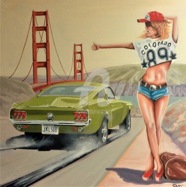Peinture intitulée "Golden Gate" par Stephane Paturel, Œuvre d'art originale, Huile