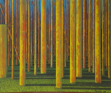 Картина под названием "Assemblage de forme…" - Stephane Pontié, Подлинное произведение искусства, Акрил Установлен на Деревя…