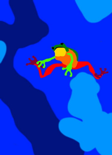 Arte digital titulada "La grenouille" por Stephane Pruvot, Obra de arte original, Pintura Digital