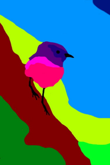 Arte digitale intitolato "Little Bird" da Stephane Pruvot, Opera d'arte originale, Pittura digitale