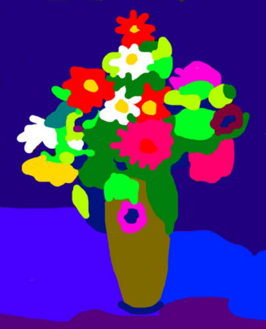 Arte digital titulada "Bouquet de printemps" por Stephane Pruvot, Obra de arte original, Pintura Digital