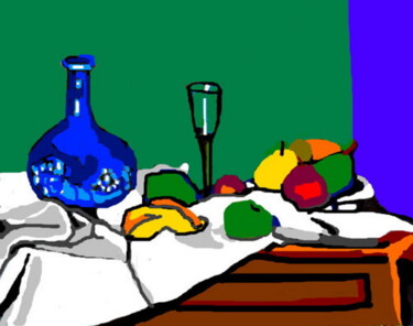 Arte digitale intitolato "La nature morte à l…" da Stephane Pruvot, Opera d'arte originale, Pittura digitale