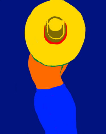 Arte digital titulada "Chapeau rond" por Stephane Pruvot, Obra de arte original, Pintura Digital
