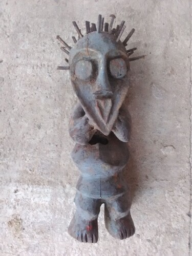 Sculpture titled "Personnage 4" by Stephane Renaud, Original Artwork, Wood