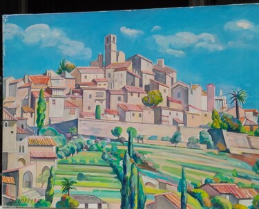 Painting titled "St PAUL de VENCE (…" by Stéphane Sciortino, Original Artwork, Oil