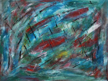 Painting titled "Orage" by Stéphane Semmar, Original Artwork, Acrylic Mounted on Wood Stretcher frame