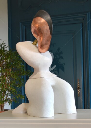 Sculptuur getiteld "a-genoux" door Stephane Szendy, Origineel Kunstwerk, Keramiek