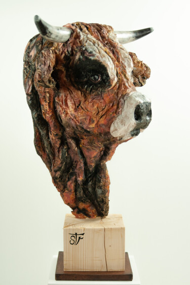 Sculptuur getiteld "bruno" door Stéphane Terret, Origineel Kunstwerk, Hout