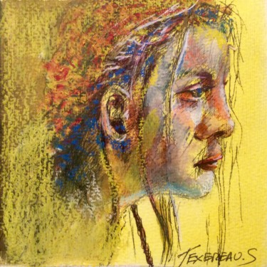 Painting titled "Profil féminin" by Stephane Texereau, Original Artwork, Acrylic