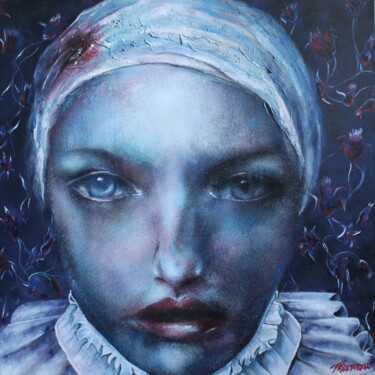 Painting titled "Envolée l'innocence" by Stephane Texereau, Original Artwork, Oil Mounted on Wood Stretcher frame