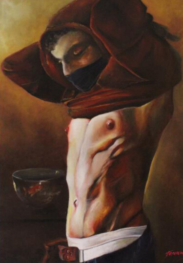 Pintura titulada "Confinement" por Stephane Texereau, Obra de arte original, Oleo Montado en Bastidor de camilla de madera