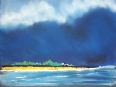 Peinture intitulée "nuage sur quiberon" par Stephane Thery, Œuvre d'art originale