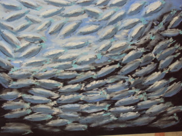 Peinture intitulée "banc de sardine 1" par Stephane Thery, Œuvre d'art originale