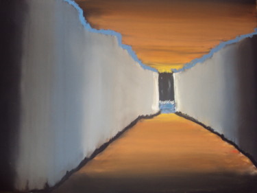 Peinture intitulée "entre deux falaises…" par Stephane Thery, Œuvre d'art originale