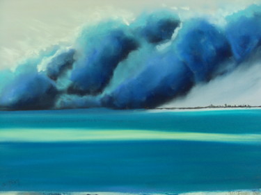 Peinture intitulée "sous les nuages 2" par Stephane Thery, Œuvre d'art originale, Pastel