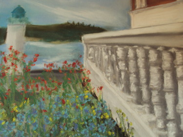 Peinture intitulée "rampe du phare Sauz…" par Stephane Thery, Œuvre d'art originale, Pastel