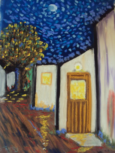 Peinture intitulée "derrière chez moi" par Stephane Thery, Œuvre d'art originale, Pastel
