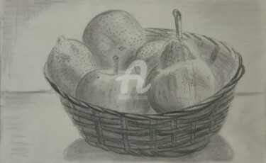 Drawing titled "Corbeille 3" by Steph, Original Artwork