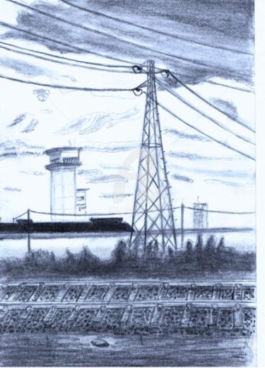 Drawing titled "industriel" by Steph, Original Artwork