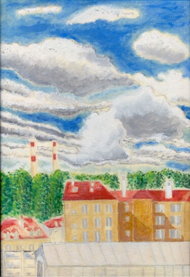 Peinture intitulée "Fontenay plein sud" par Steph, Œuvre d'art originale, Huile