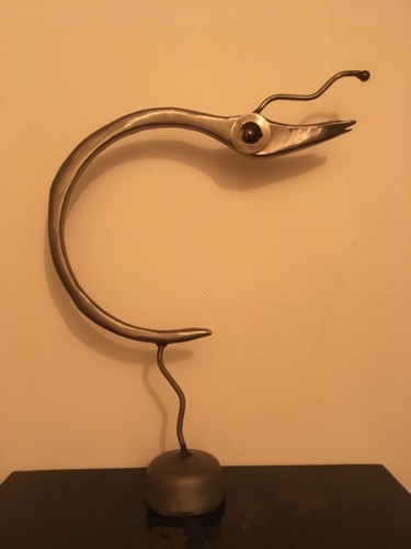 Sculpture intitulée "Poisson des abysses" par Stéphane Dagba, Œuvre d'art originale