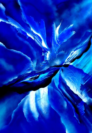 Peinture intitulée "Maux bleus" par Stephane Heckel, Œuvre d'art originale, Acrylique