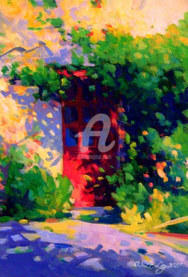 Peinture intitulée "la-porte-rouge" par Stéphane Le Lay, Œuvre d'art originale, Acrylique