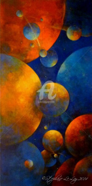Peinture intitulée "Planètes" par Stéphane Le Lay, Œuvre d'art originale, Acrylique
