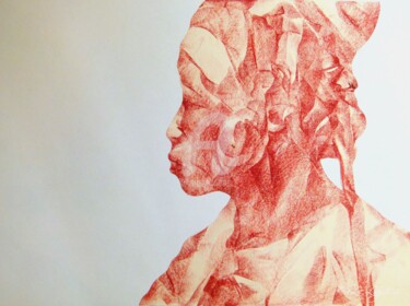 Dessin intitulée "Femme Portait de fe…" par Stéphane Le Lay, Œuvre d'art originale, Pastel