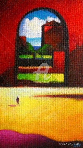 Peinture intitulée "L'arche rouge" par Stéphane Le Lay, Œuvre d'art originale, Acrylique