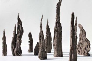 Sculpture intitulée "Se dressent au ciel" par Stéphane Paillot, Œuvre d'art originale, Terre cuite