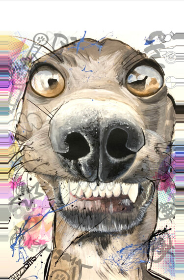 Attention chien méchant 2 Arts numériques intitulée "Attention chien méc…" par Stephane Palazzotto, Œuvre d'art originale, Travail numérique 2D