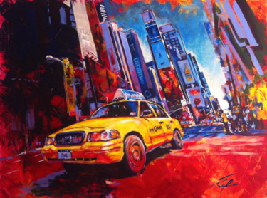 Painting titled "Times Square" by Stéphane Petit, Original Artwork, Acrylic