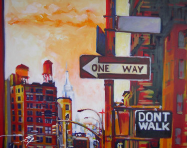 Painting titled "One Way" by Stéphane Petit, Original Artwork, Acrylic