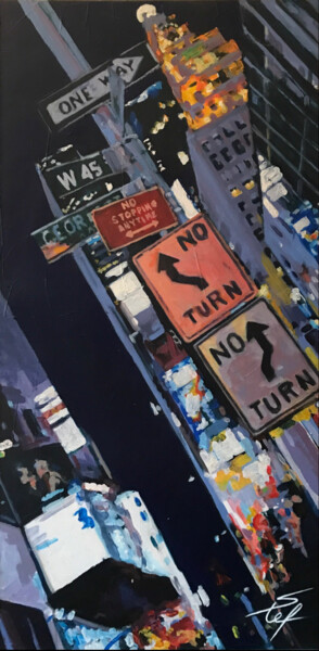 Картина под названием "NO TURN" - Stéphane Petit, Подлинное произведение искусства, Акрил