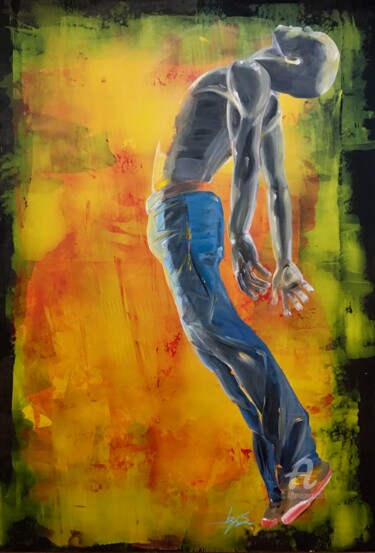 Painting titled "Zero Gravity" by Iconbys, Original Artwork, Acrylic Mounted on Wood Stretcher frame